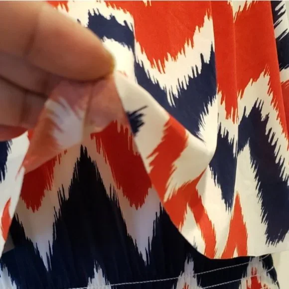 West Loop Size Large Red White Blue Print Maxi Dress NWT - Picture 9 of 15